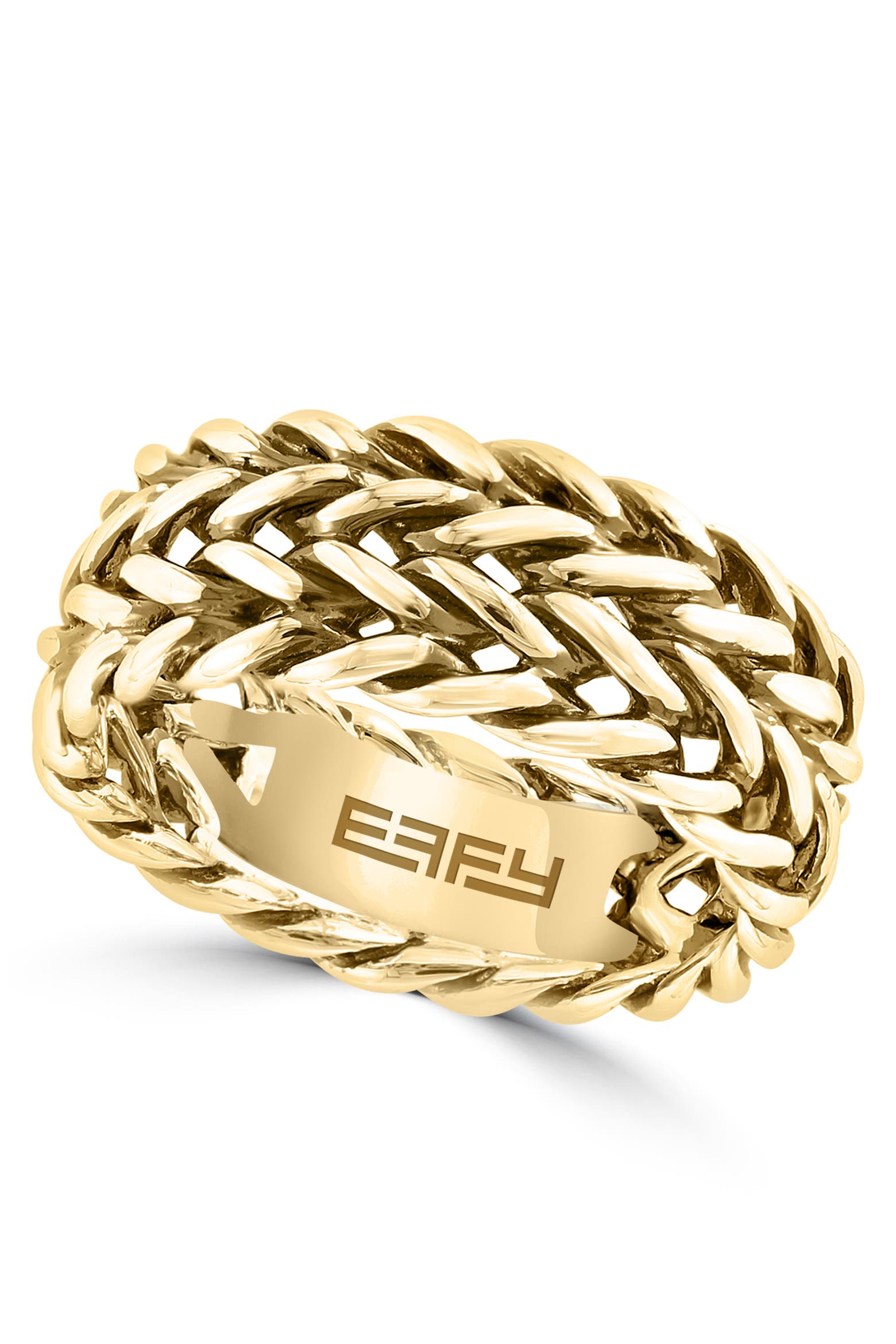 Braid Texture Gold EFFY Braided Chain Ring In Gold-plated Sterling Silver (Men) | Nordstrom