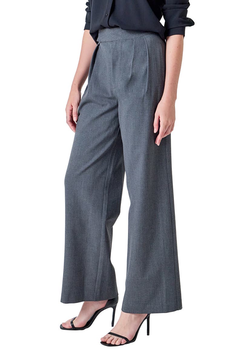High Waist Wide Leg Pants, Alternate, color, GREY