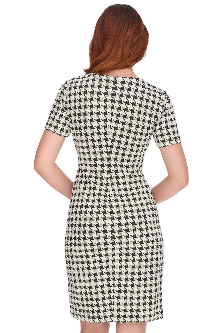 Asymmetric Button Houndstooth Minidress, Alternate, color, BLK/PEARL