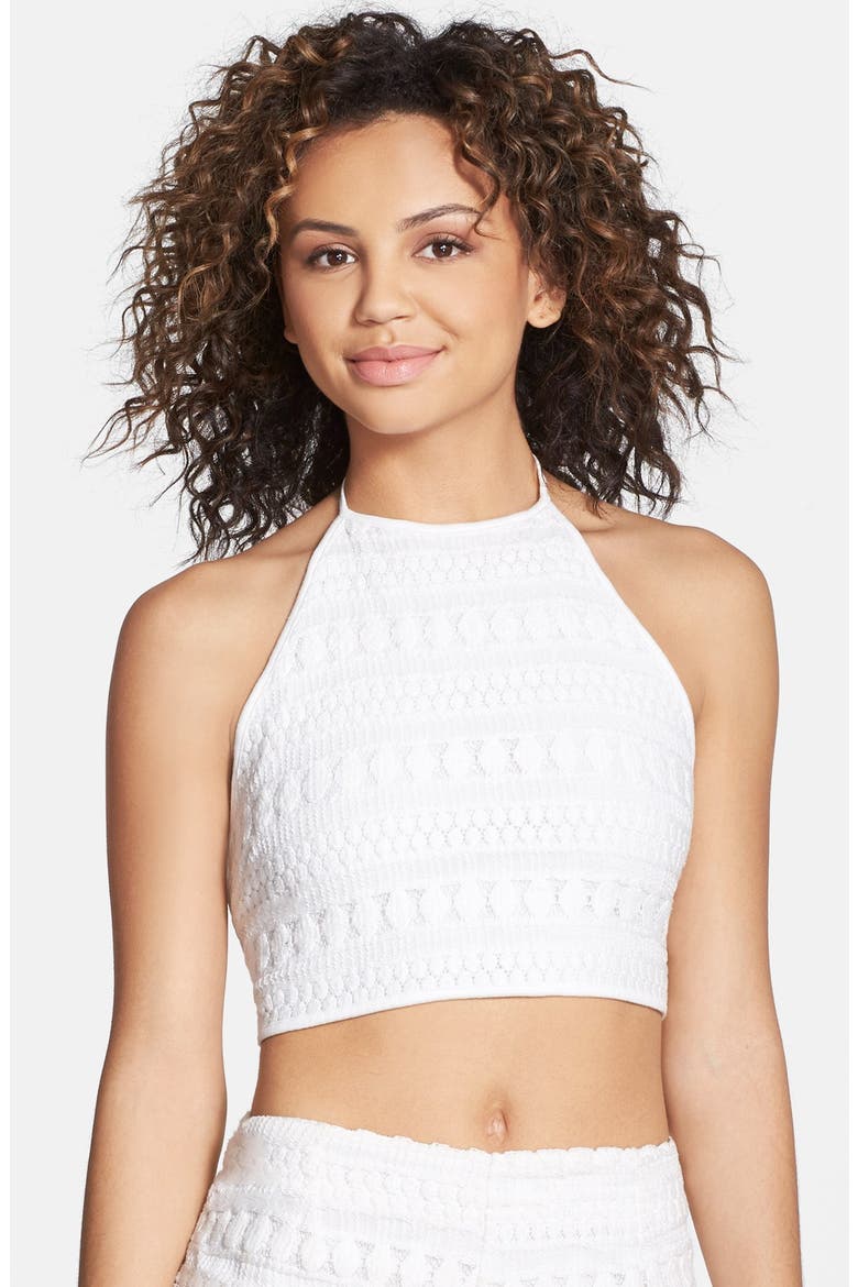 'Mystic Spell' Crop Halter Top, Main, color, OFFWHITE