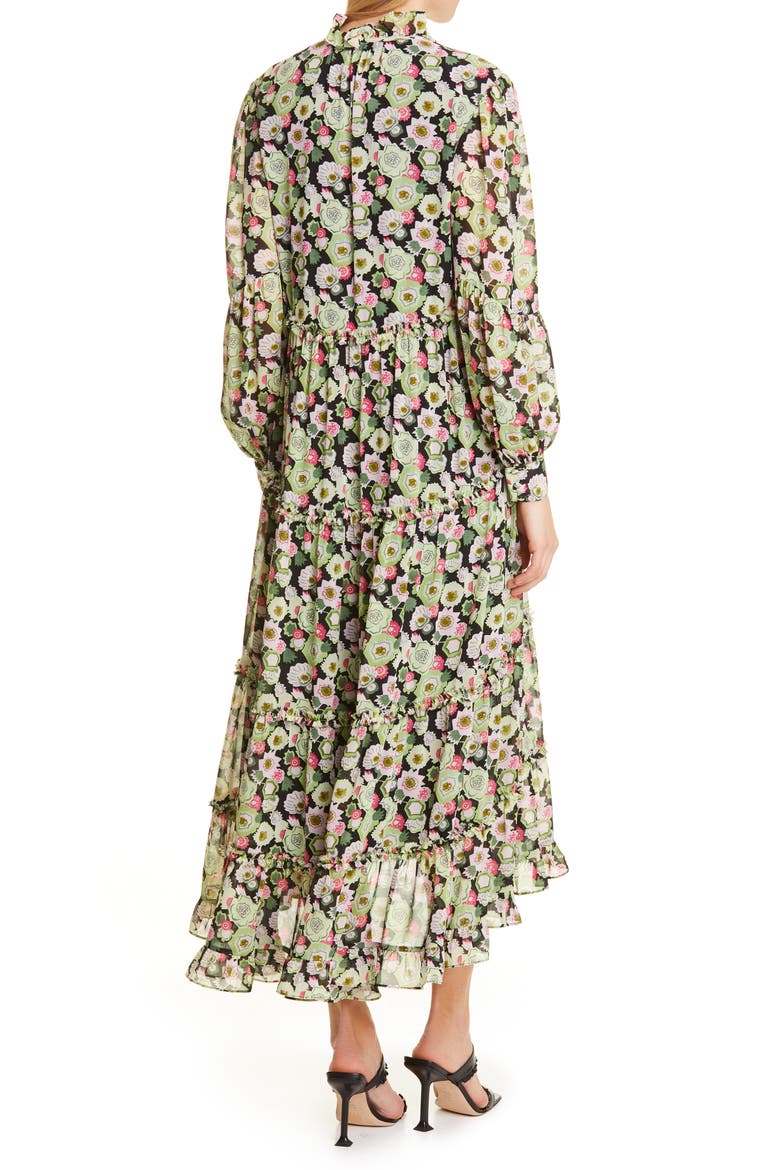 Lucille Floral Long Sleeve Maxi Dress, Alternate, color, PRICKLY PEAR MULTI