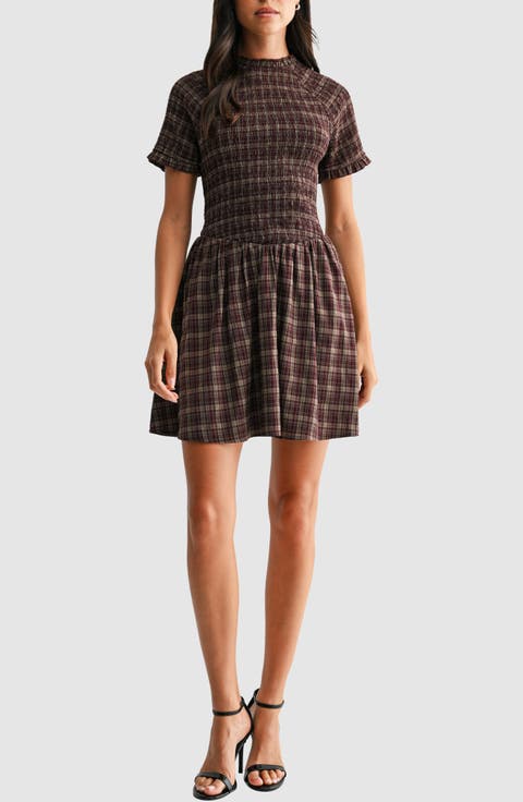 Smocked Fit & Flare Minidress