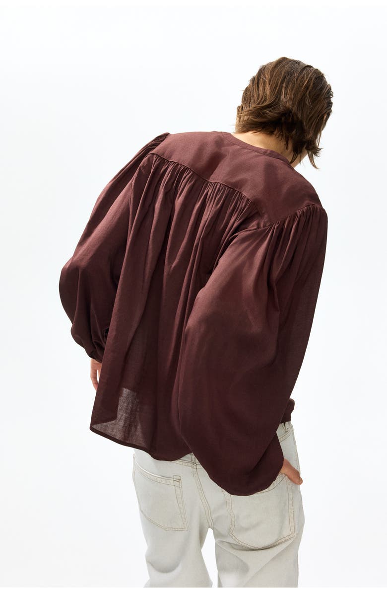 H&M Oversized blouse, Alternate, color, Dark Rust Brown