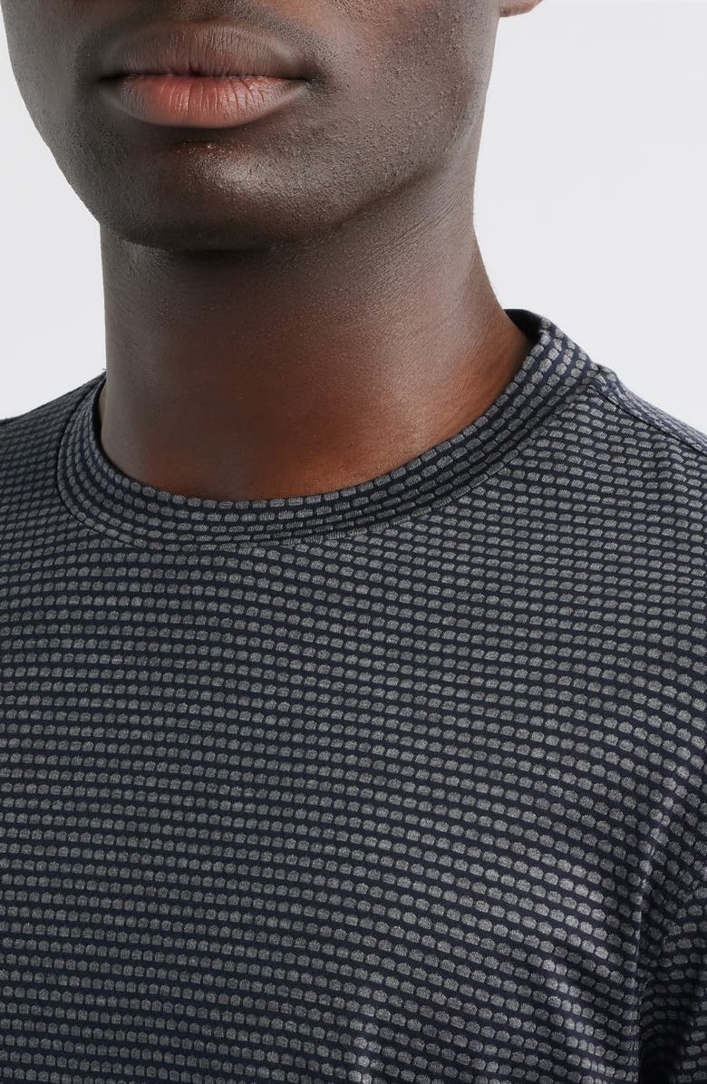 Emporio Armani Grid Print Lyocell & Cotton T-Shirt, Alternate, color, Charcoal