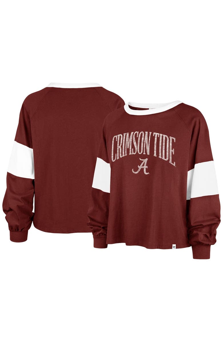 '47 Women's '47  Crimson Alabama Crimson Tide Upside Rhea Raglan Long Sleeve T-Shirt, Main, color, 