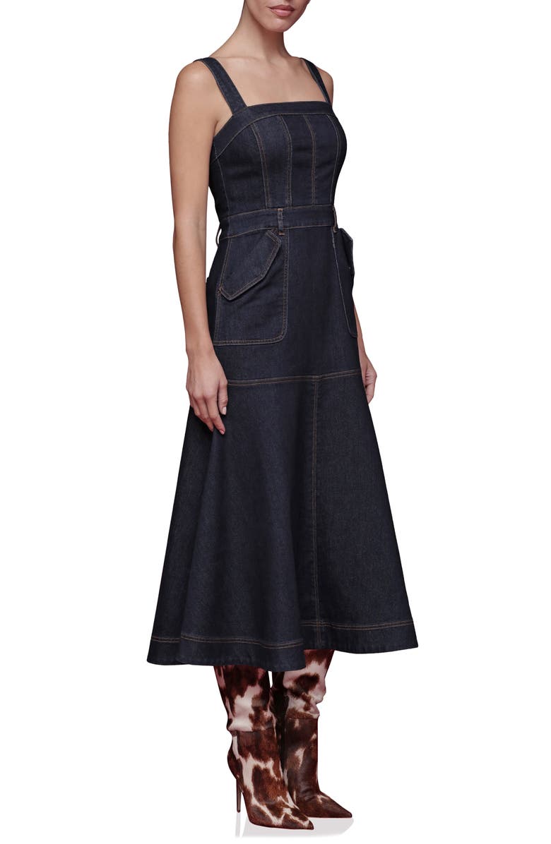 Avec Les Filles Sleeveless Denim A-Line Dress, Alternate, color, Royal Rinse