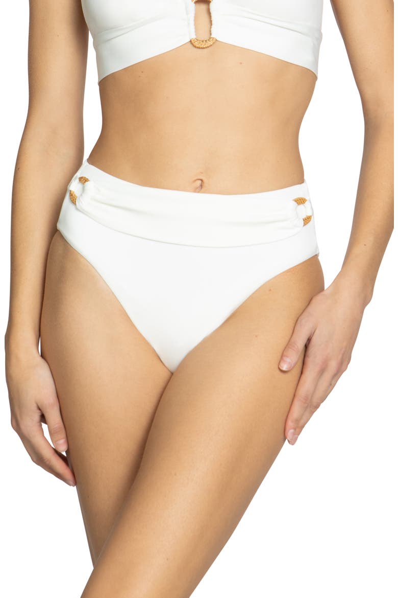 Margot High Waist Bikini Bottoms, Main, color, WHITE