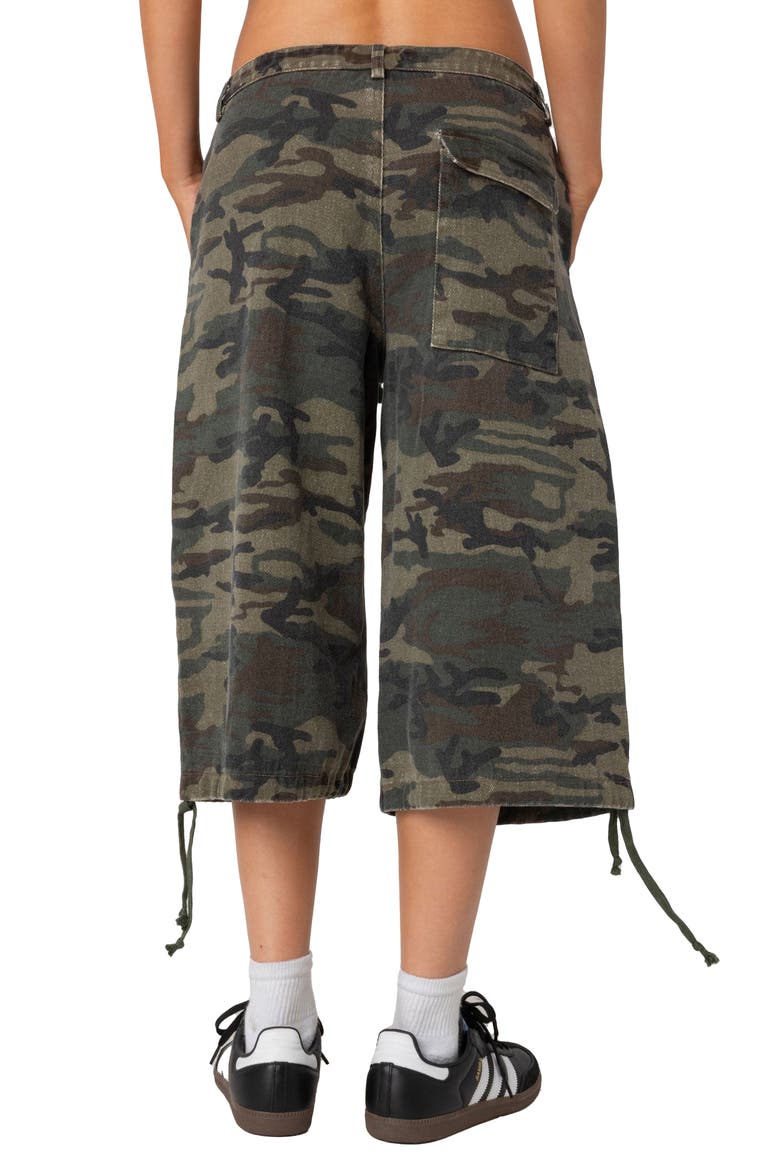 Camo Low Rise Cargo Bermuda Shorts, Alternate, color, OLIVE