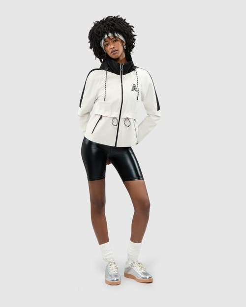 Alpenhaus Enneth Hooded Windbreaker With Adjustable Waist In Snow White