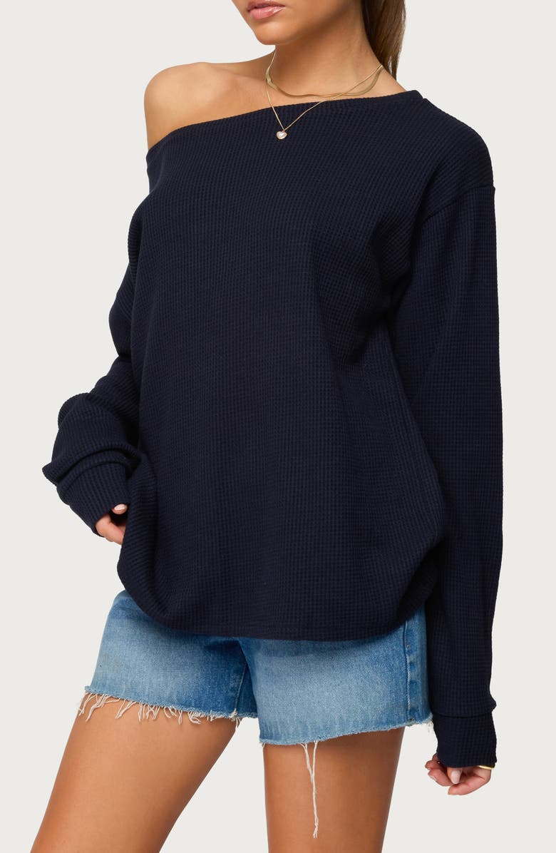 EDIKTED Damari One-Shoulder Oversize Sweater, Alternate, color, 