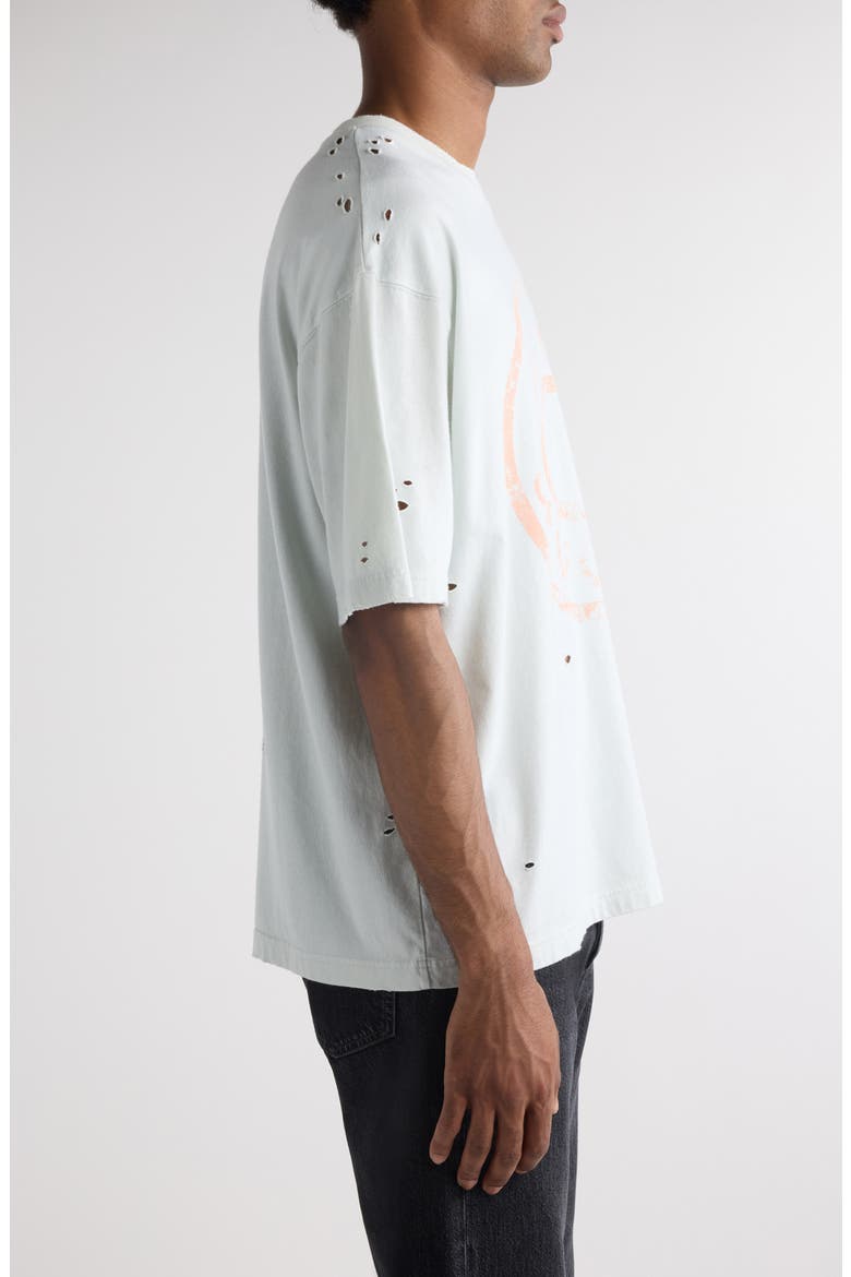 Oversize Ripped Logo Graphic T-Shirt, Alternate, color, ICE BLUE