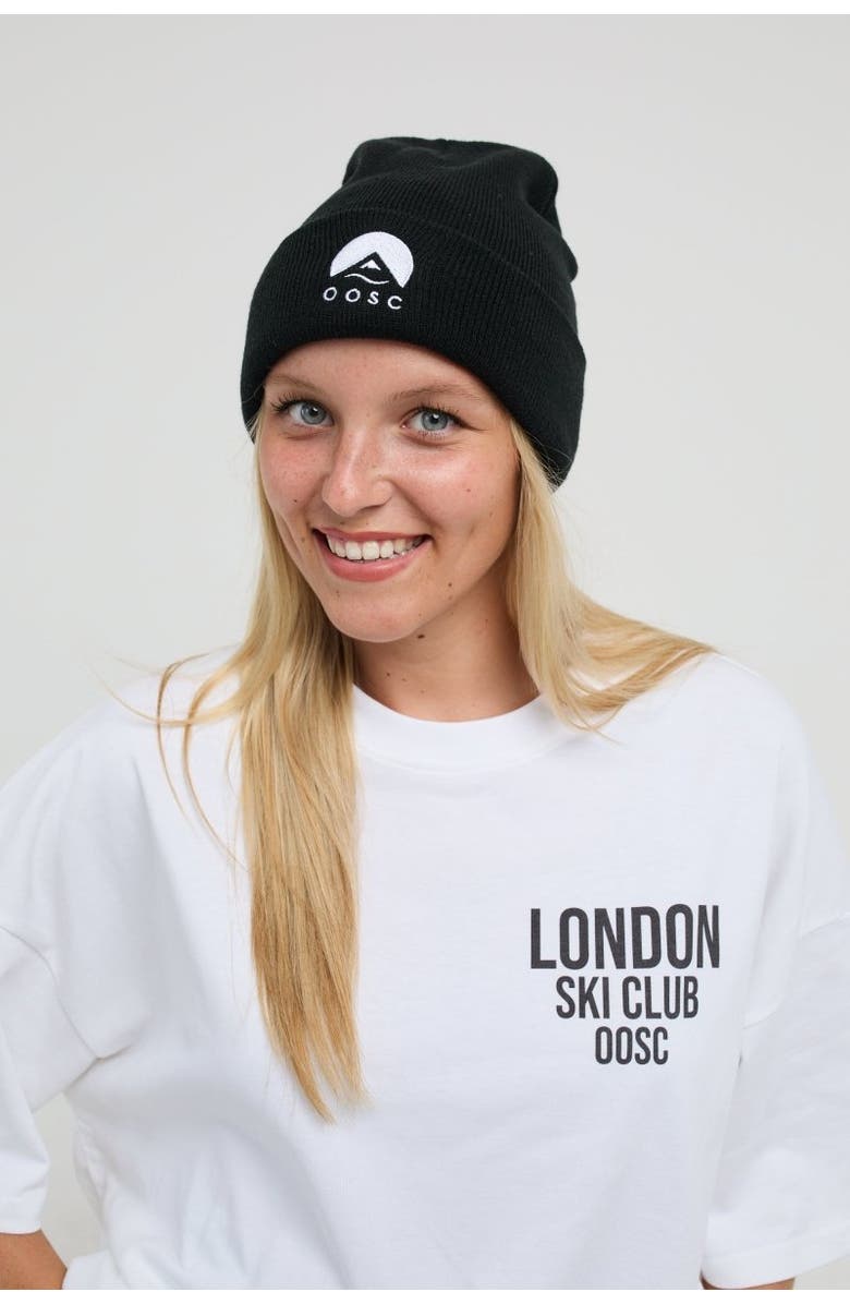 OOSC Classique Beanie - Black with White Logo, Alternate, color, Black With White Logo