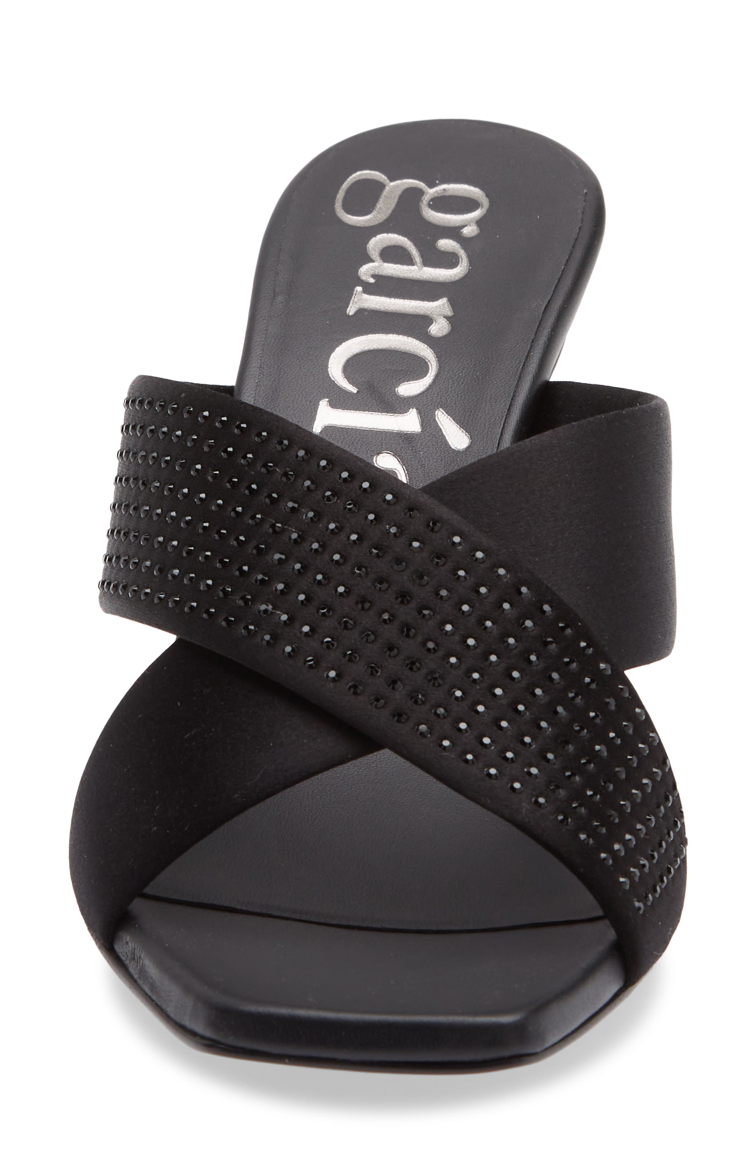 Pedro Garcia Idonna Crystal Studded Sandal, Alternate, color, Black Satin