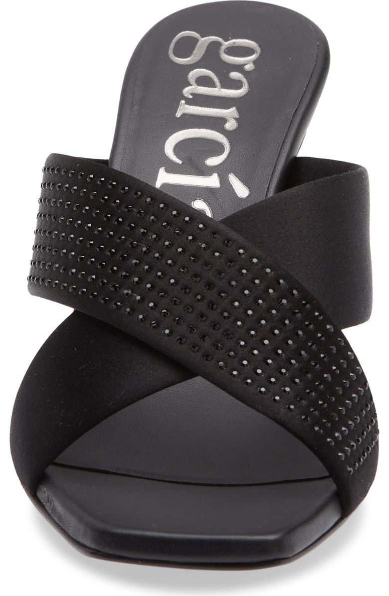 Pedro Garcia Idonna Crystal Studded Sandal, Alternate, color, Black Satin