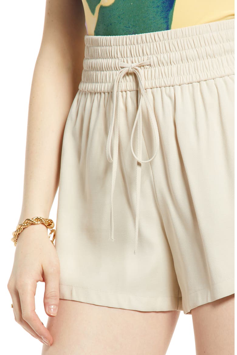 Tie Waist Pull-On Shorts, Alternate, color, BEIGE OATMEAL
