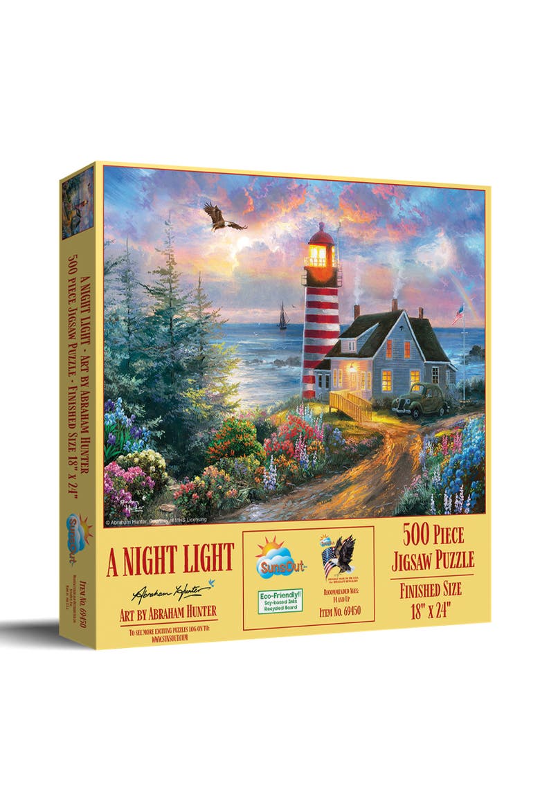 A Night Light 500 piece Jigsaw Puzzle for Adults, Main, color, Multicolor