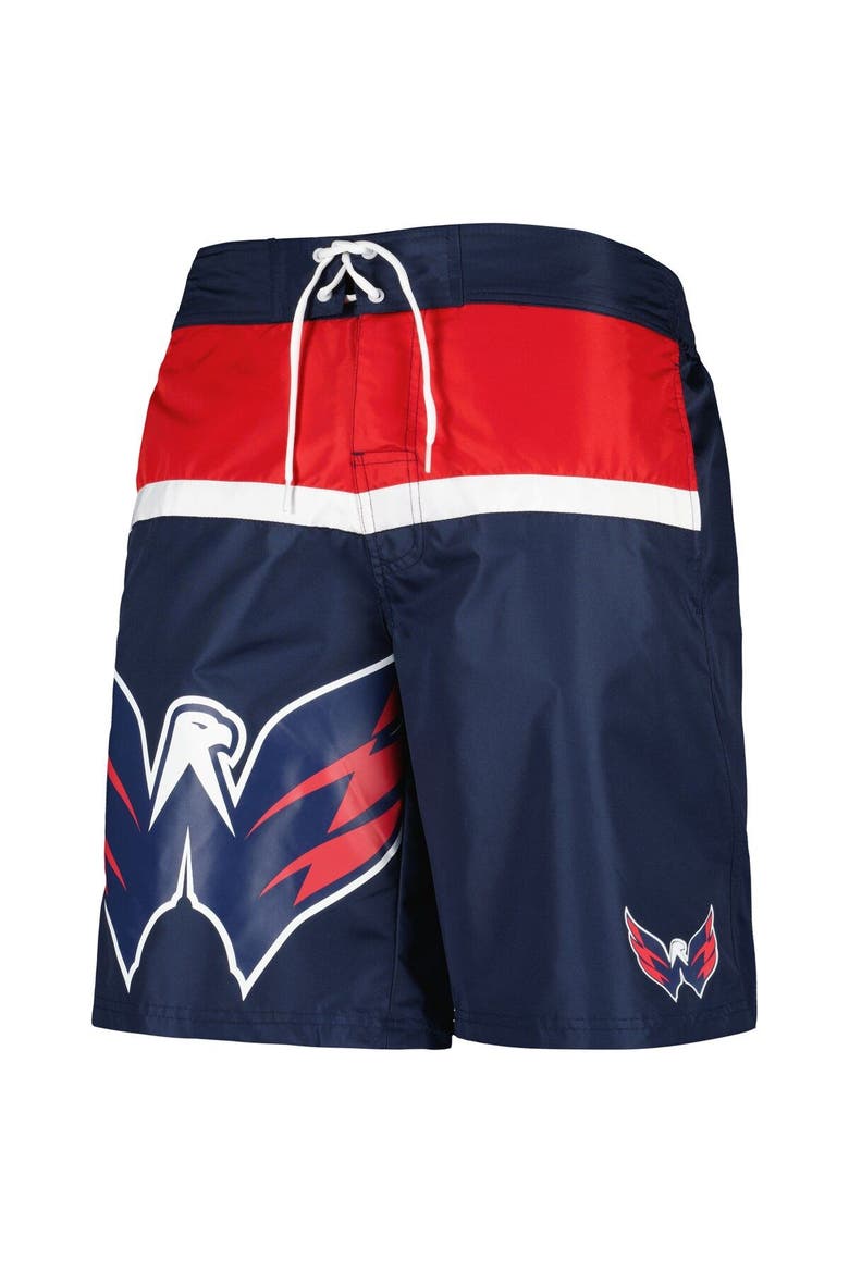 Men's Starter Navy Washington Capitals Sea Wind Swim Trunks, Alternate, color, Navy