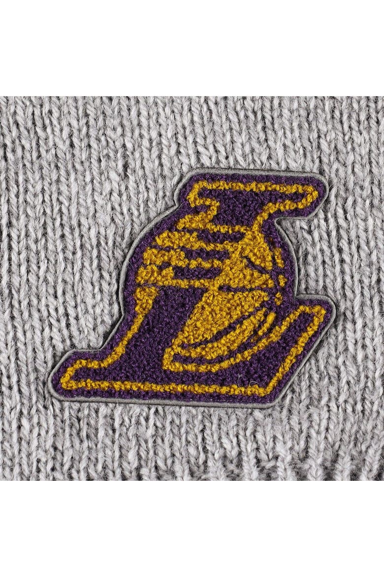 Women's Lusso Gray Los Angeles Lakers Scarletts Lantern Sleeve Tri-Blend V-Neck Pullover Sweater, Alternate, color, Gray