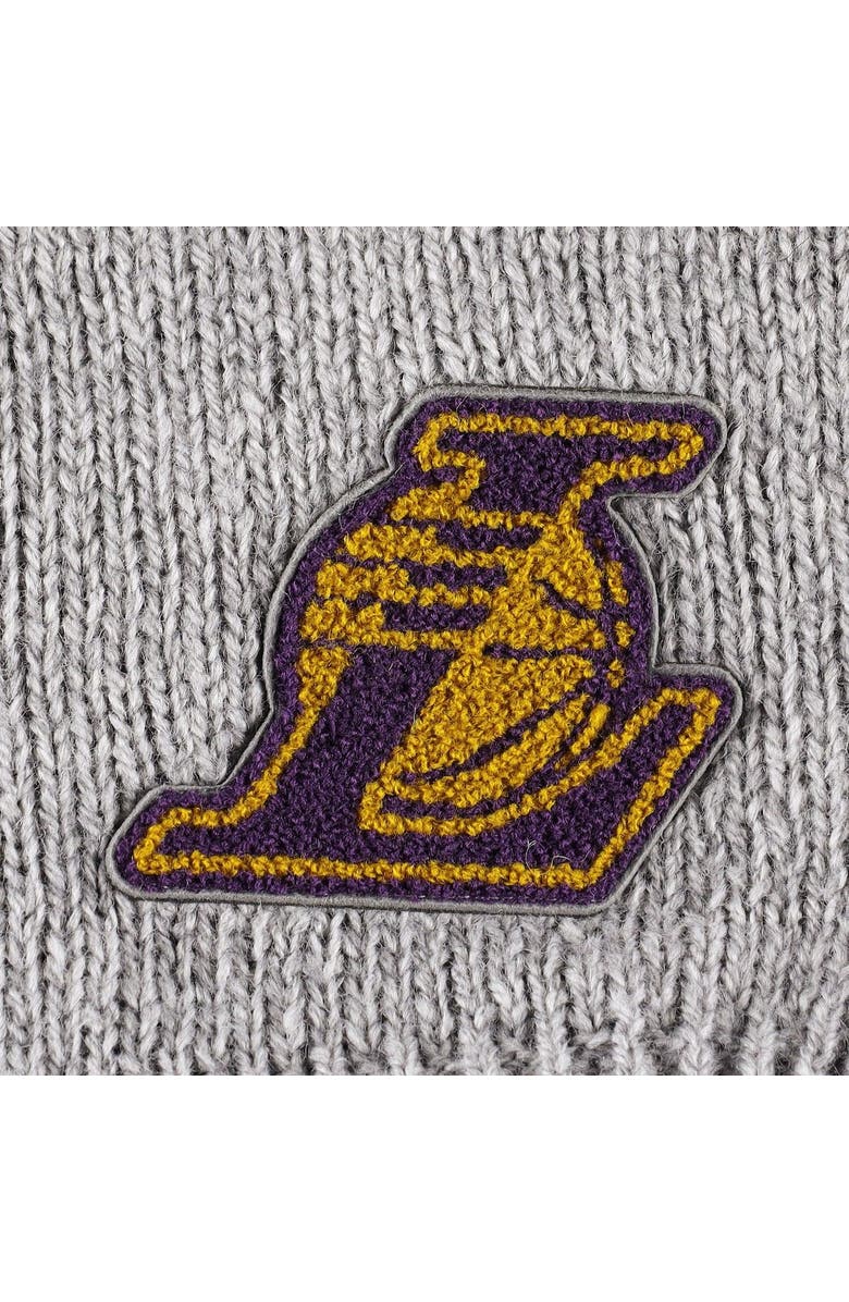 LUSSO Women's Lusso Gray Los Angeles Lakers Scarletts Lantern Sleeve Tri-Blend V-Neck Pullover Sweater, Alternate, color, Gray