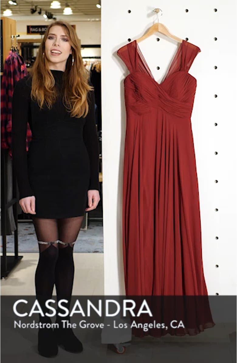 Lux Off the Shoulder Chiffon Gown, sales video thumbnail