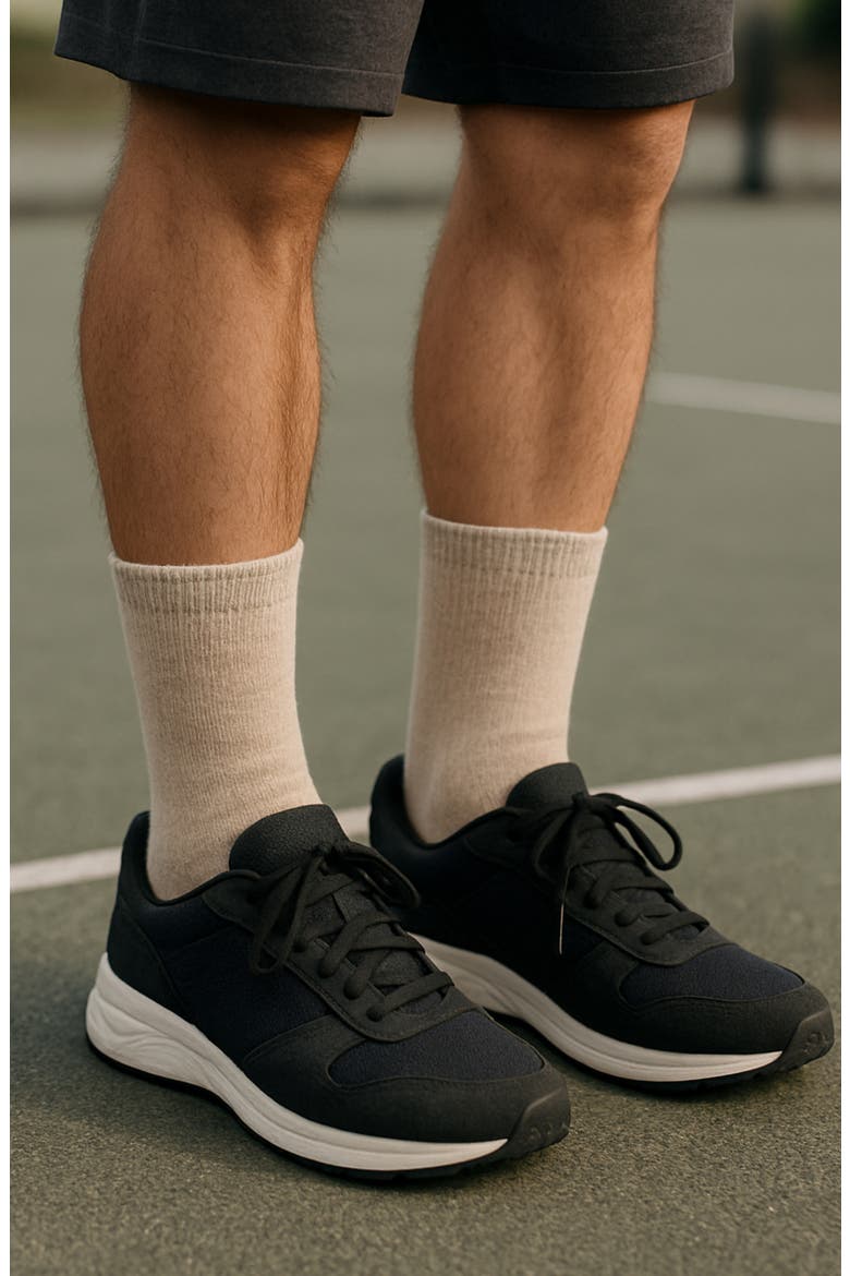 Cushioned Wool & Yak Blend Crew Socks, Alternate, color, OATMEAL