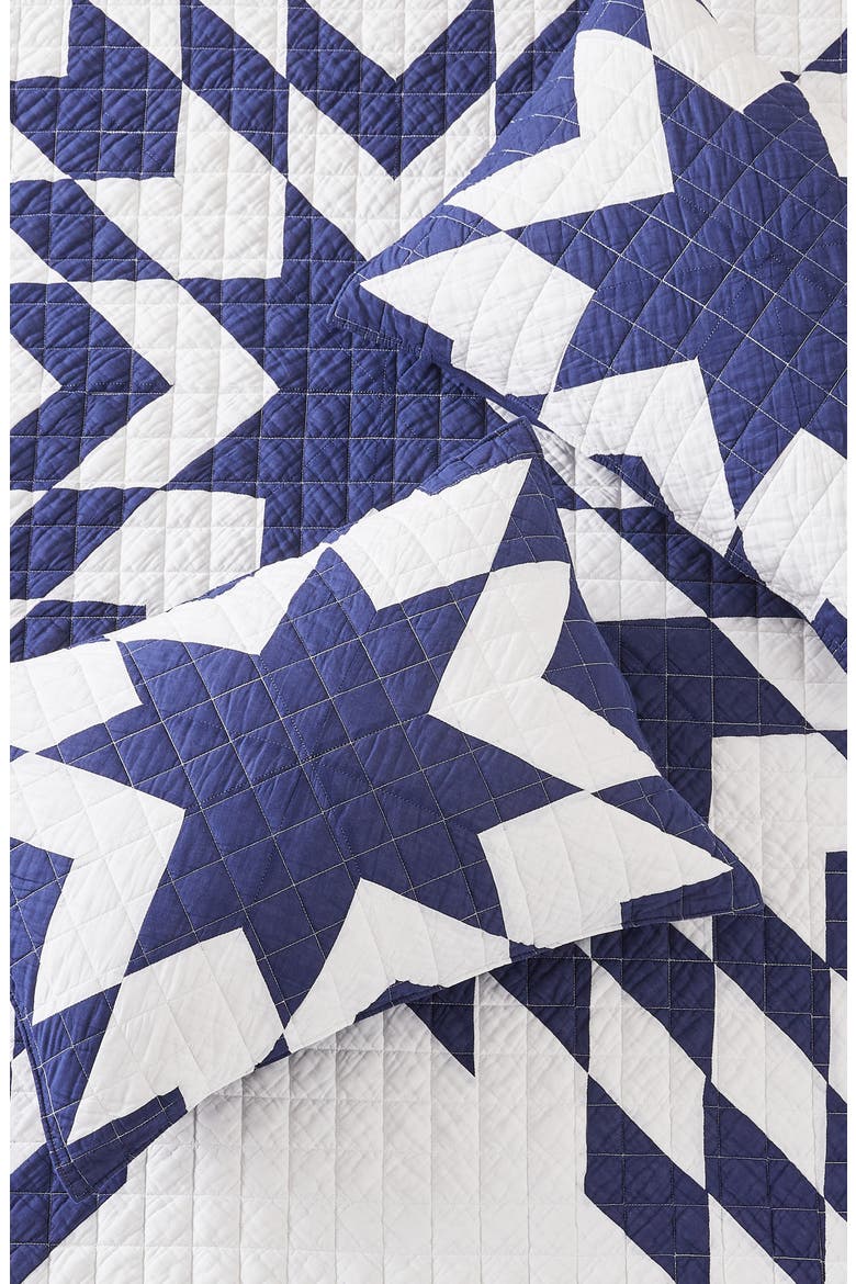 Star Patch Patchwork Quilt Set, Alternate, color, BLUE