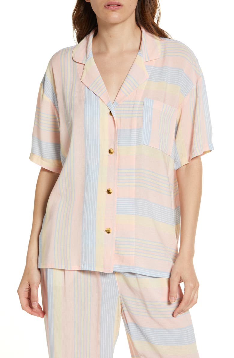 PJ Salvage Sunset Stripes Pajama Top, Main, color, 