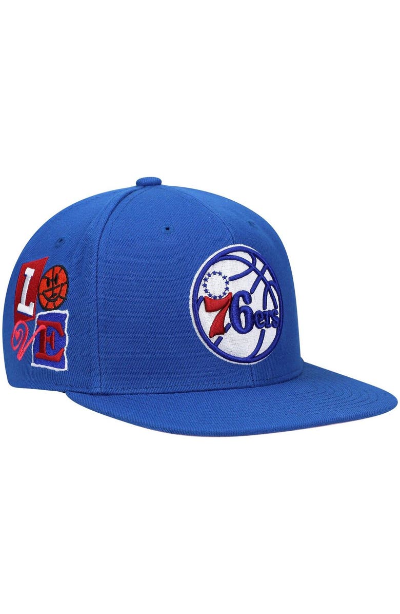 Mitchell & Ness Men's Mitchell & Ness Royal Philadelphia 76ers Hardwood Classics All Love Snapback Hat, Main, color, 