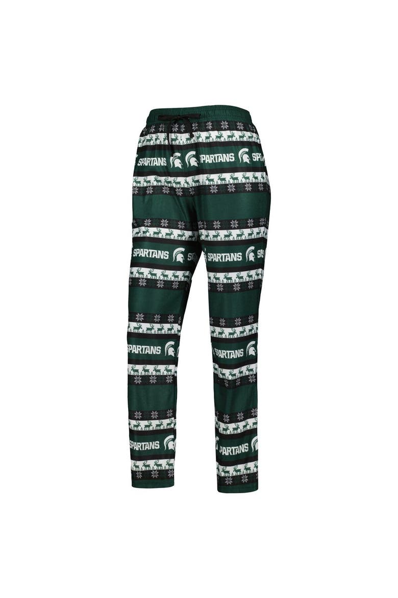 Women's FOCO Green Michigan State Spartans Ugly Long Sleeve T-Shirt & Pajama Pants Sleep Set, Alternate, color, Green