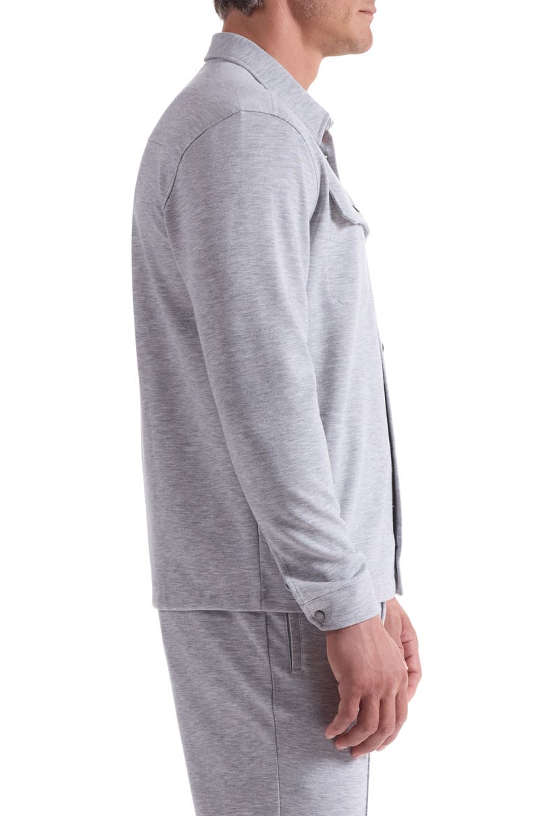 Heathered Kint Snap-Up Shirt Jacket, Alternate, color, CEMENT