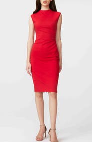 Diane von Furstenberg Darrius Ruched Sleeveless Sheath Dress
