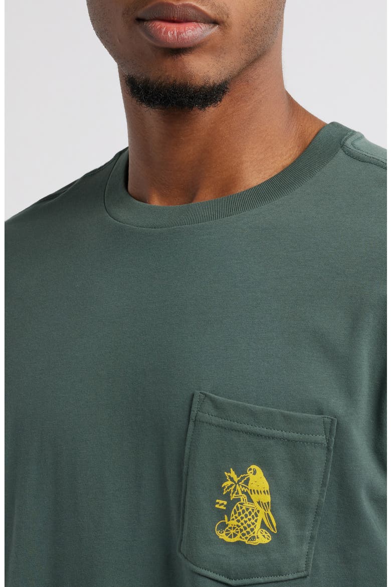 Tropicals Pocket Graphic T-Shirt, Alternate, color, SLATE GREEN