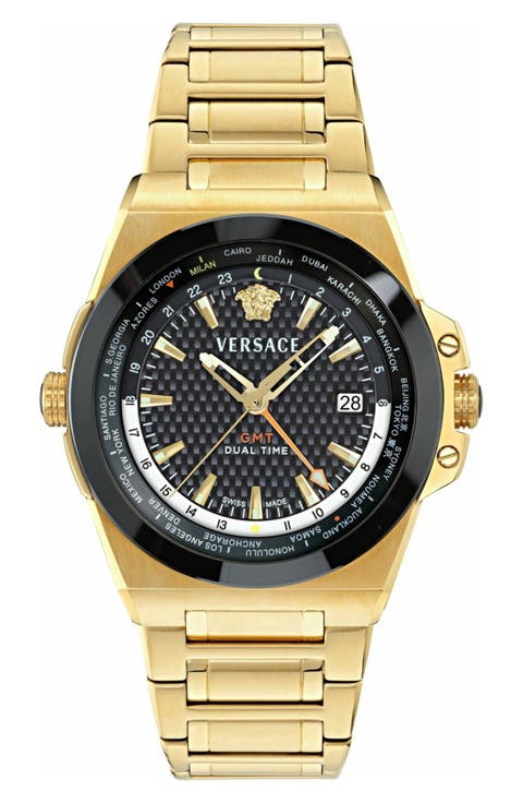 Greca Reaction GMT Bracelet Watch, 44mm