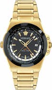Versace Greca Reaction GMT Bracelet Watch, 44mm