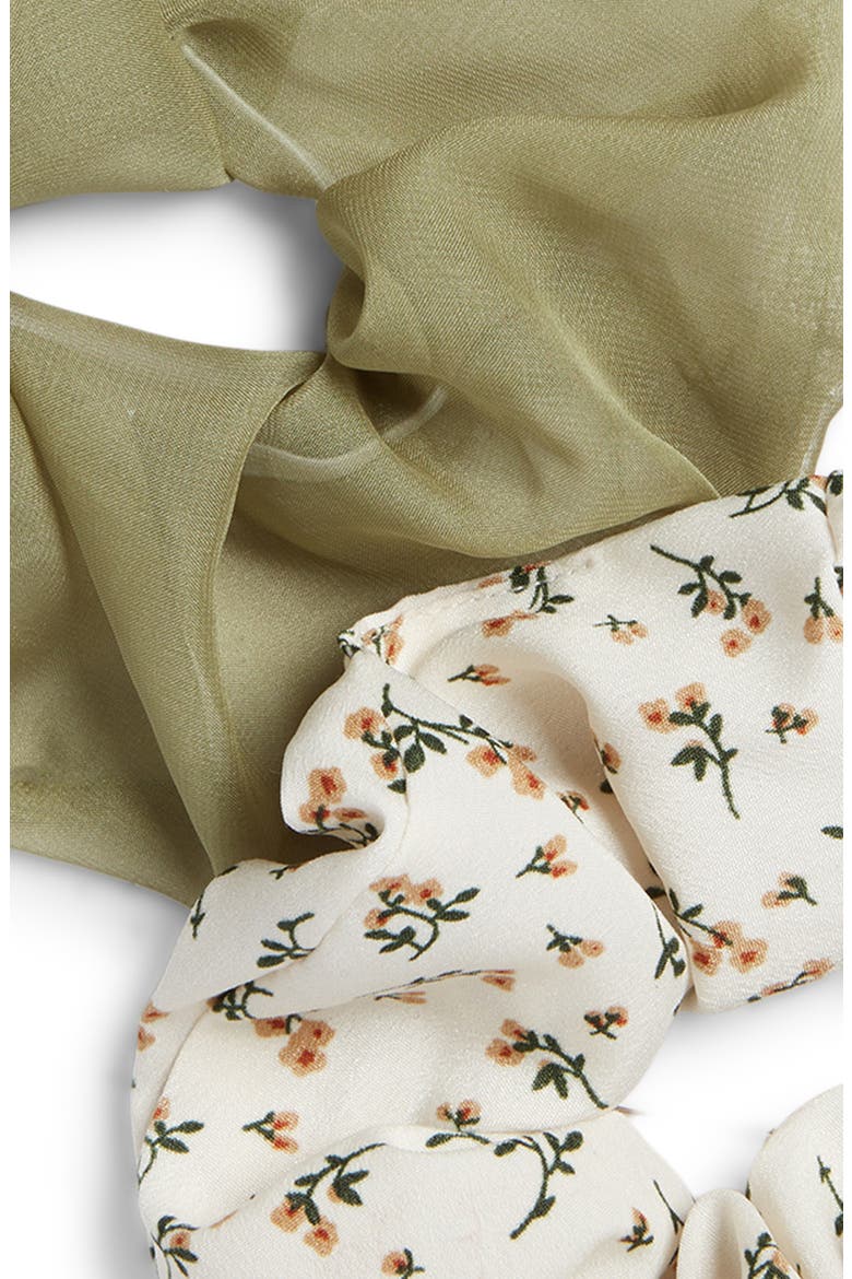 3-Pack Chiffon Scrunchies, Alternate, color, GREEN MULTI