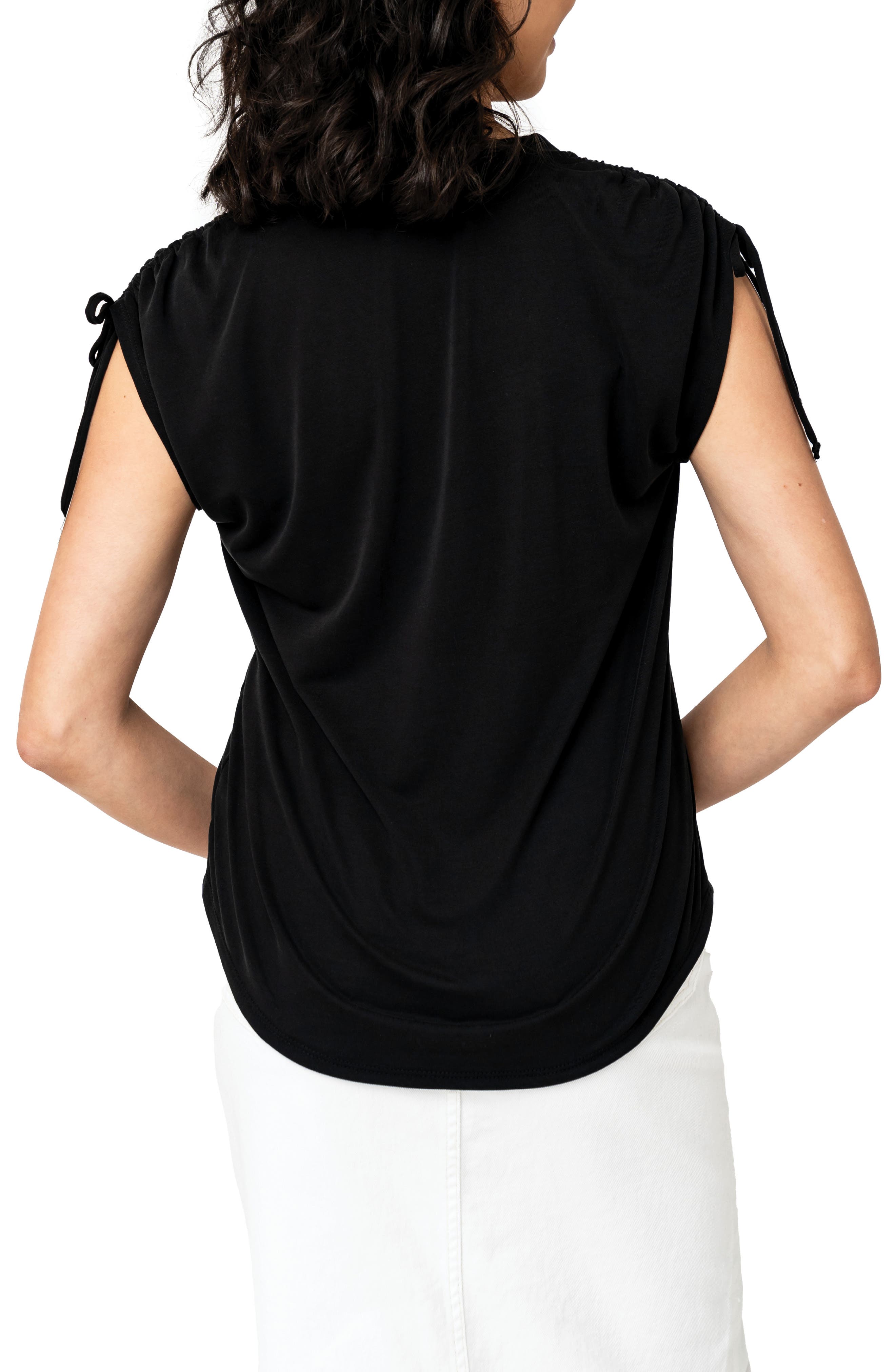 Cinched Shoulder Cap Sleeve T-Shirt - image 2