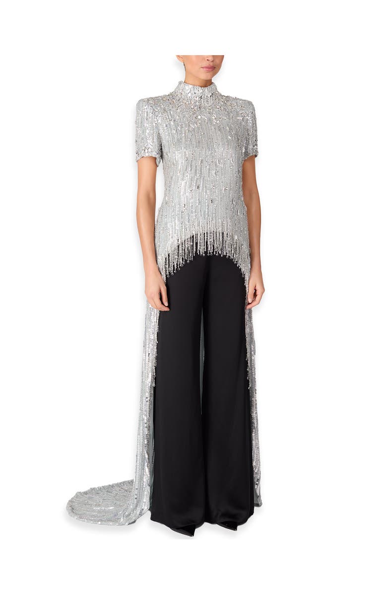 Jenny Packham Zea Sequin-Embellished Top, Alternate, color, Porcelain
