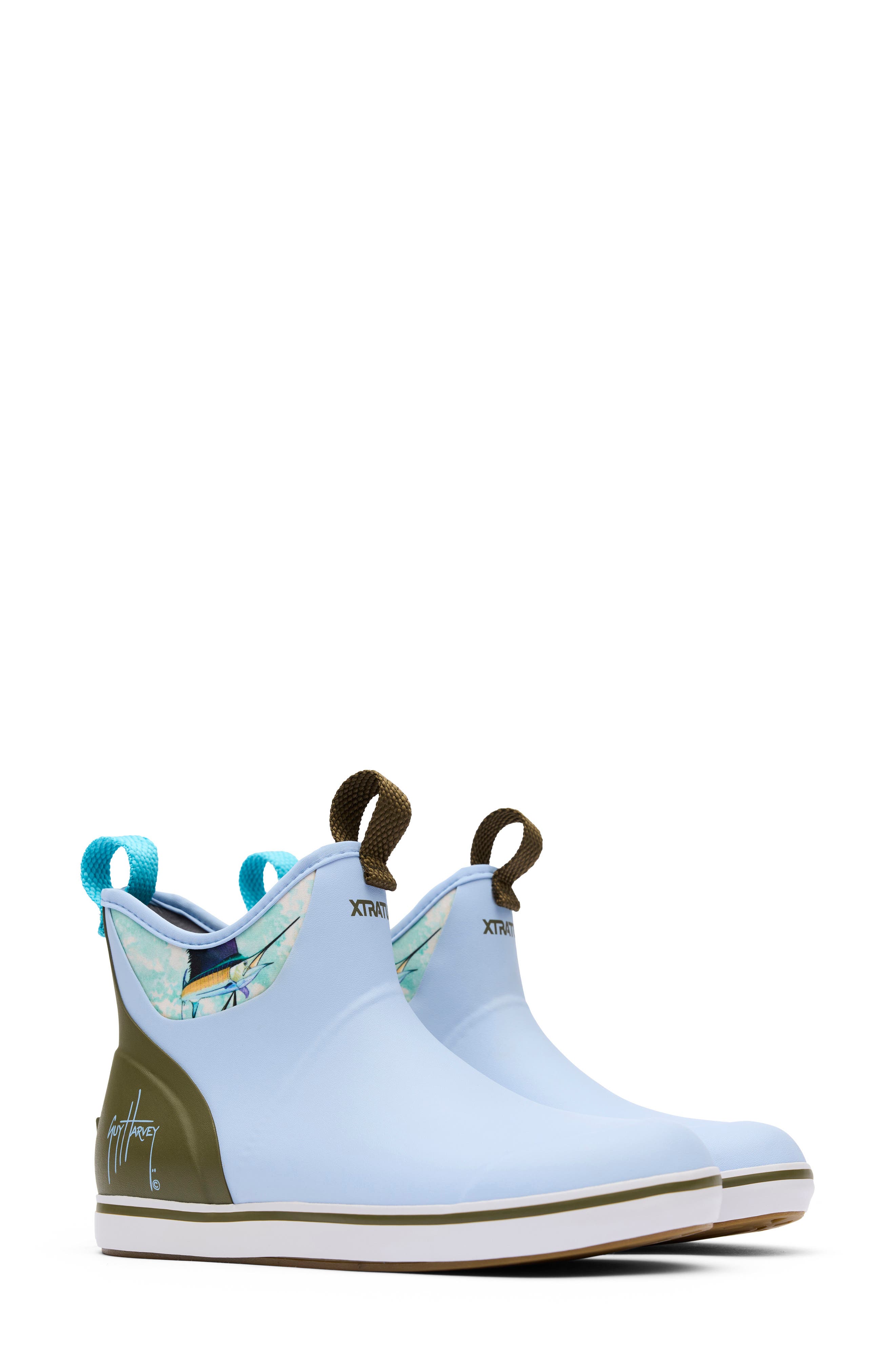 x Guy Harvey Waterproof Ankle Deck Boot, Alternate, color, SKY BLUE MARLIN