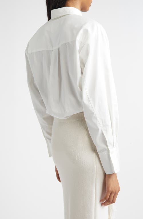 Derek Lam 10 Crosby Edeline Cotton Button-up Shirt With Tie In White