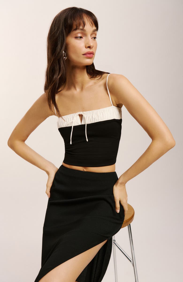 Reformation Sadie Two-Tone Crop Knit Camisole, Alternate, color, 