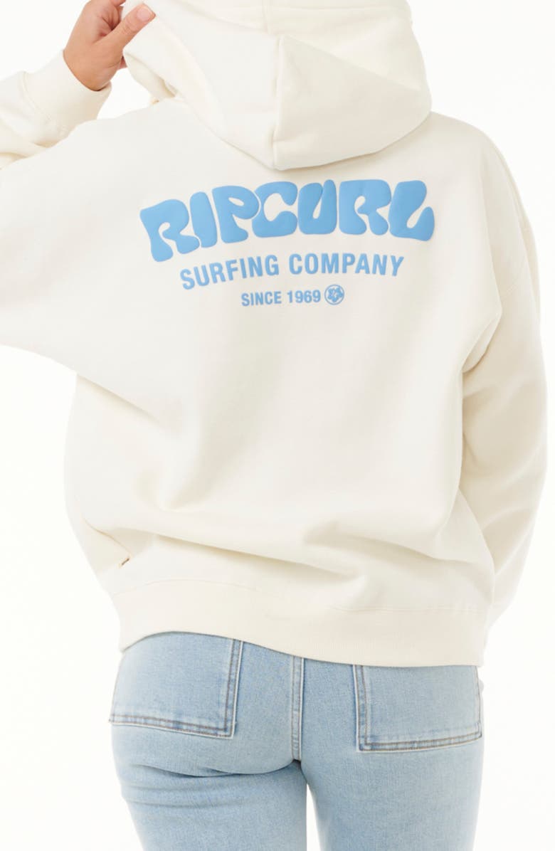 Rip Curl Surf Puff Print Graphic Hoodie, Alternate, color, Bone/Bright Blue