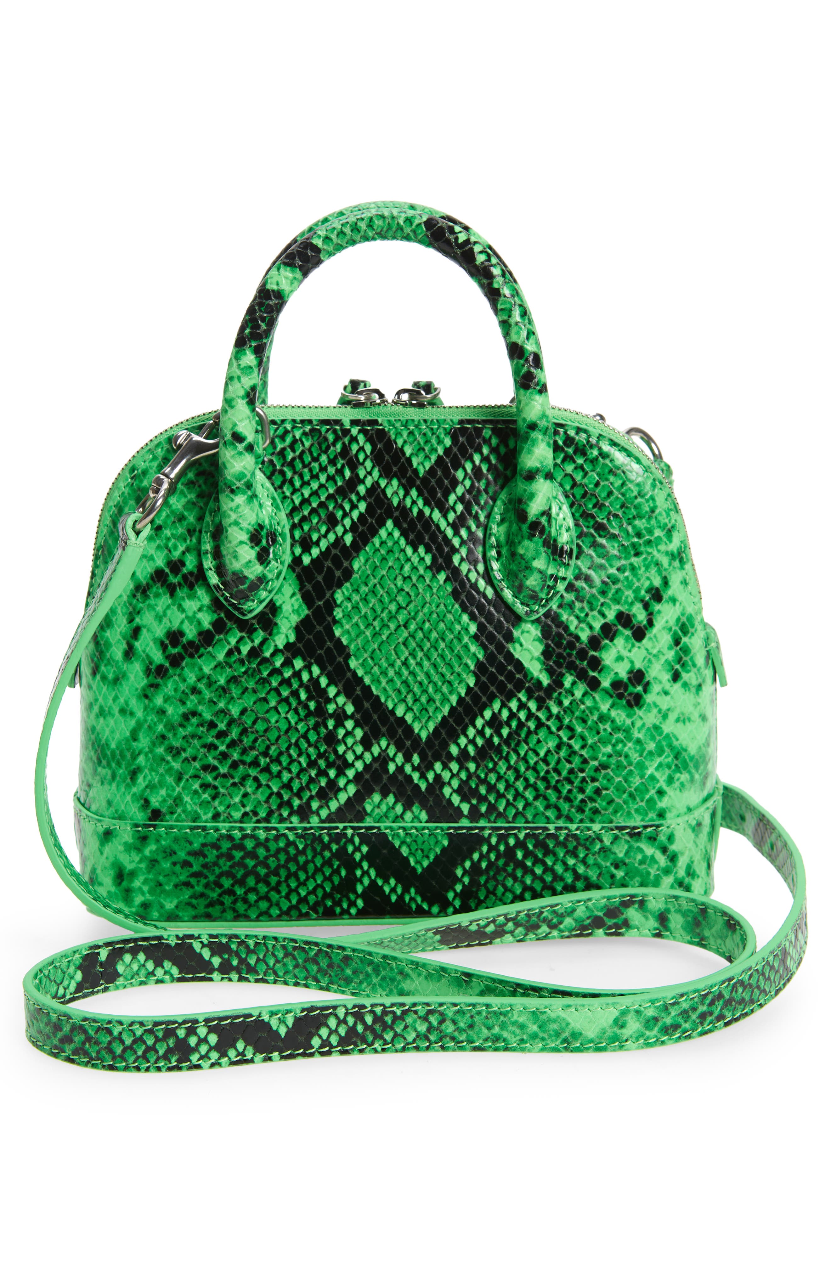 Balenciaga Extra Extra Small Ville AJ Snake Embossed Leather Satchel, Alternate, color, 