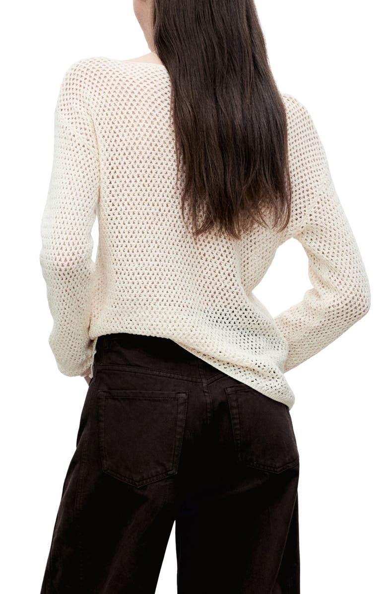 MANGO Open Knit Boat Neck Sweater, Alternate, color,