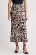 NIKKI LUND Ione Leopard Print Satin Slip Skirt