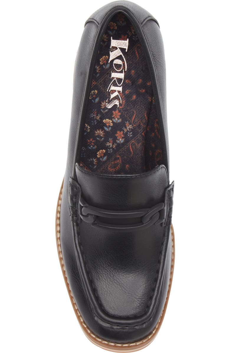 KORKS Camilla Block Heel Loafer, Alternate, color, Black