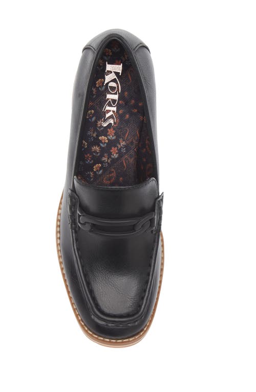 Korks Camilla Block Heel Loafer In Black