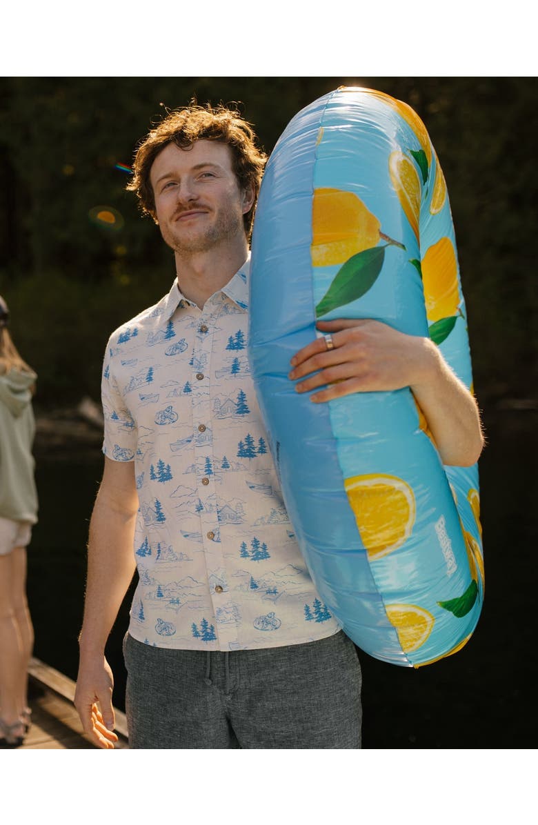 tentree Redwood Shirt, Alternate, color, Whiteoakheather/Lake Sasquatch