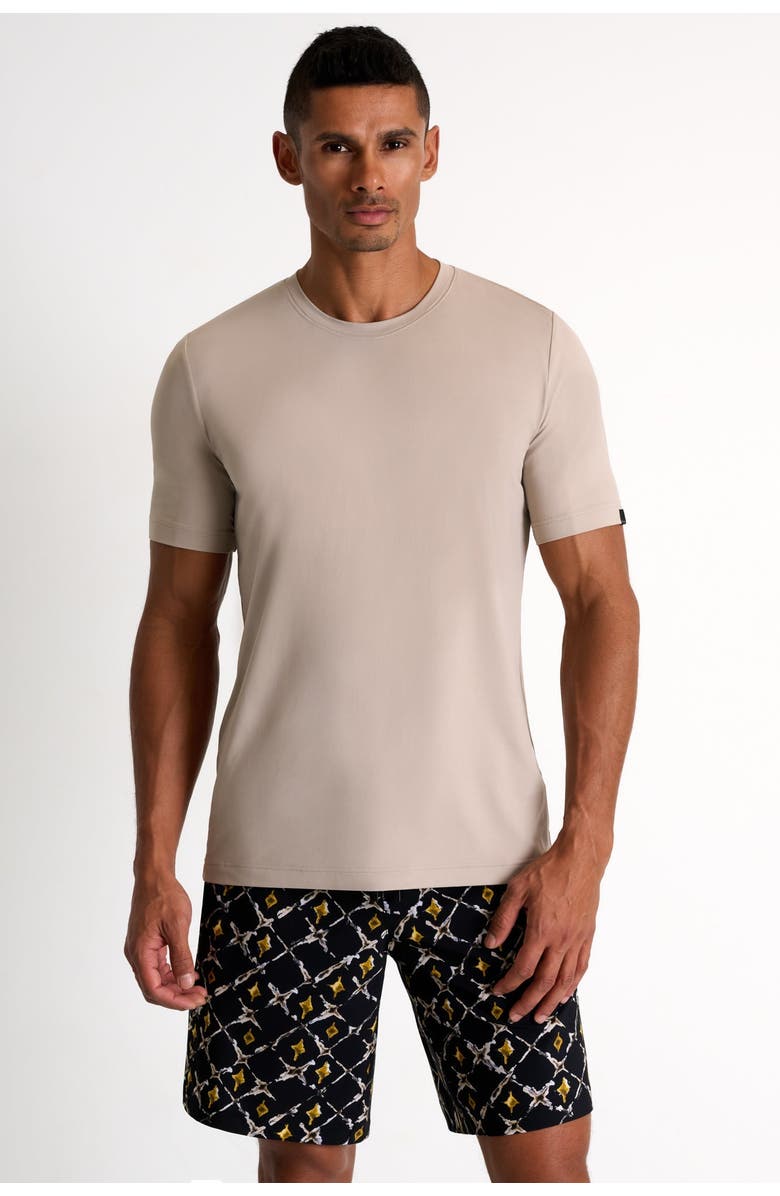 SHAN Microfiber crew neck t-shirt, Alternate, color, Beige