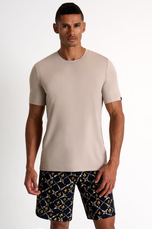 Shan Microfiber Crew Neck T-shirt In Brown
