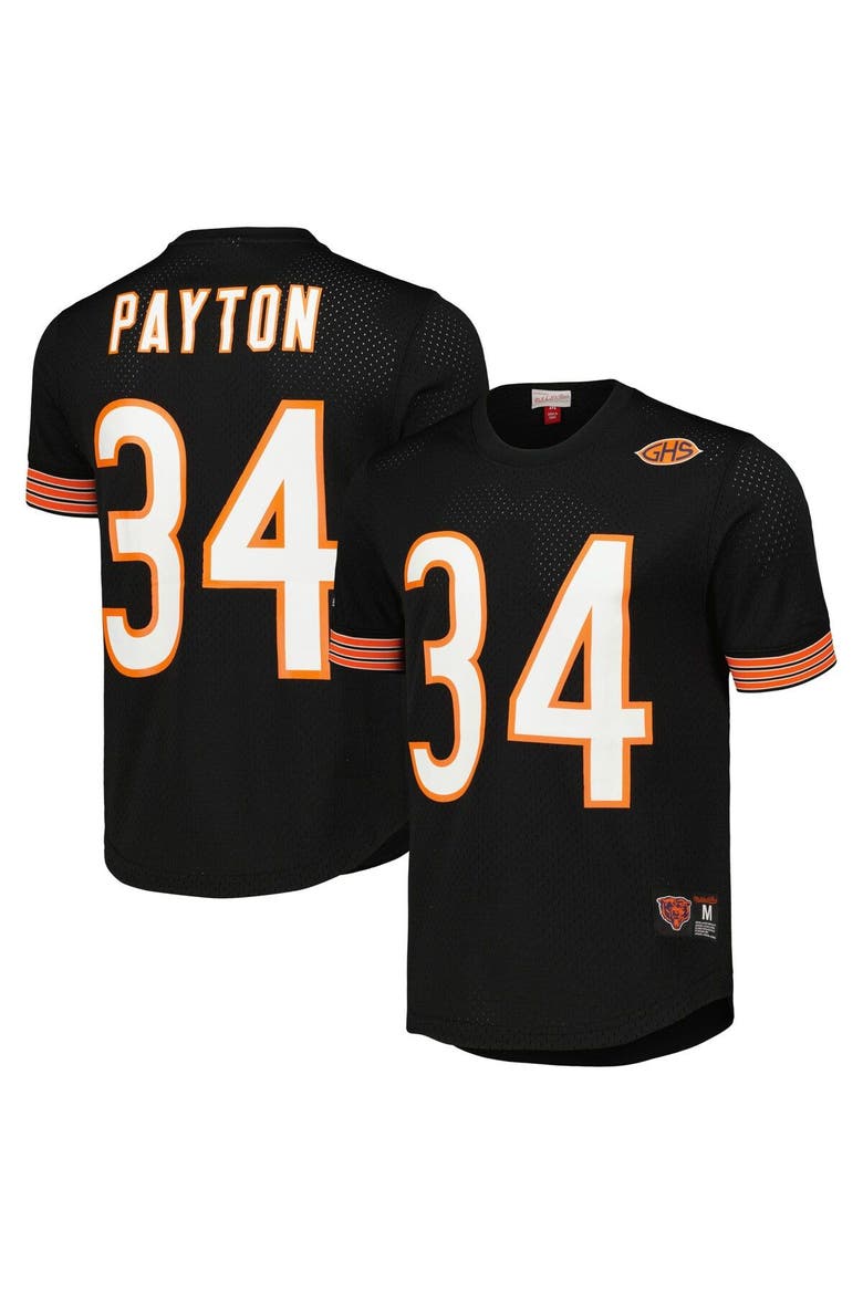 Men's Mitchell & Ness Walter Payton Black Chicago Bears Retired Player Name & Number Mesh Top, Main, color, Black